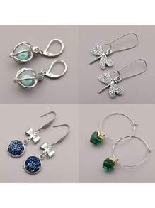 20/50pcs Fashion Stainless Steel Ball And Coil Earring Hooks Findings Ear Wires Fish Hook Earrings Hoops Ear Wire For DIY Jewelry Making - Silver - View 3