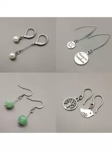 20/50pcs Fashion Stainless Steel Ball And Coil Earring Hooks Findings Ear Wires Fish Hook Earrings Hoops Ear Wire For DIY Jewelry Making - Silver - View 5