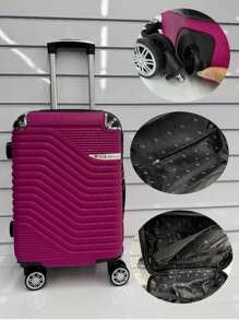 Travel Suitcase Kit 10 KG 8KG 4 Wheels 360 Degree Rotation Fiber + Toiletry Bag - 玫紅色 - 查看 7