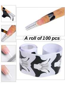 100pcs Nail Forms For Extending & Shaping, Uv Acrylic Gel Polish Guided Paper, Acrylic Uv Gel Builder Nail Art Tool,Nail Supplies,Nail Tools,Nail Art Tools,Back To School,Nails,Nail Tools For Press On Nails