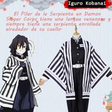 Disfraz De Kimono De Anime Cosplay Iguro Obanai - Blanco y Negro - Ver 9