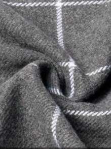 1入男士灰色格紋流蘇圍巾 - 灰色 - 查看 5