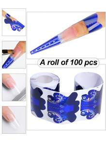 100pcs Nail Extension Paper Form Guide Sticker, Acrylic Anti-Uv Gel Nail Tip Form Guide Sticker,Nail Supplies,Nail Tools,Nail Art Tools,Back To School,Nails,Nail Tools For Press On Nails - Multicolor - View 6