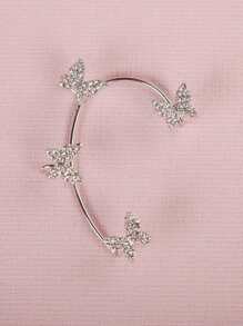 1 件韓式簡約時尚水鑽裝飾蝴蝶形吊墜耳環 - 時尚輕奢鑲鑽蝴蝶耳掛 - 查看 2