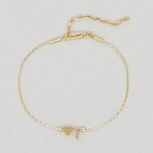 1 件 18k 鍍金鍊女式手鍊心形愛心吊飾字母 A-z 名字首飾時尚時尚設計 - 金色 - 查看 9