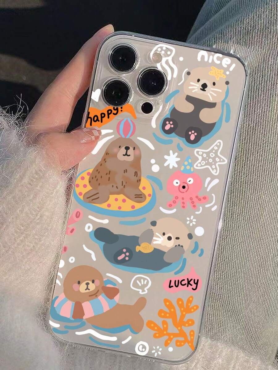 Apple Cute Stuff 1 件简约密封 Tpu 手机壳 适用于 iPhone 15/15 Pro/15 Promax - 彩色 - 查看 1