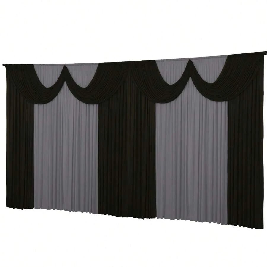 Dennis Confecções Curtains - Negro y gris - Ver 1