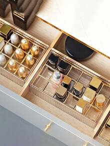 1 件壓克力化妝品收納盒,附 18 個隔層,可容納口紅、唇彩和化妝品,透明化妝品收納盒 - 無色 - 查看 3