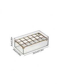 1 件壓克力化妝品收納盒,附 18 個隔層,可容納口紅、唇彩和化妝品,透明化妝品收納盒 - 無色 - 查看 2