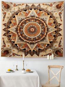 1入組曼陀羅圖案印花壁掛 - 多重色 - 查看 5