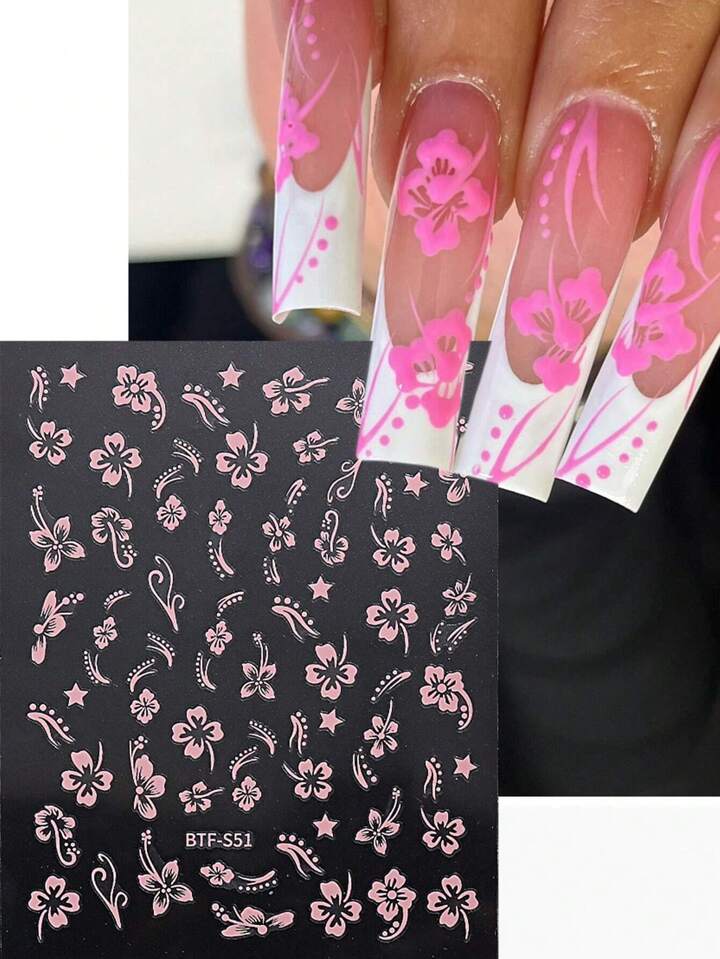 summer nail hibiscus flower