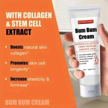 檸檬雲呢嗱香氣的bum Bum Cream - 2合1按摩霜和按摩乳液 - 不油膩的收緊皮膚霜,含有膠原蛋白和咖啡因,用於緊實臀部、腹部和大腿 - 2.11盎司 - 白色 - 查看 5