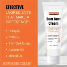 檸檬雲呢嗱香氣的bum Bum Cream - 2合1按摩霜和按摩乳液 - 不油膩的收緊皮膚霜,含有膠原蛋白和咖啡因,用於緊實臀部、腹部和大腿 - 2.11盎司 - 白色 - 查看 6