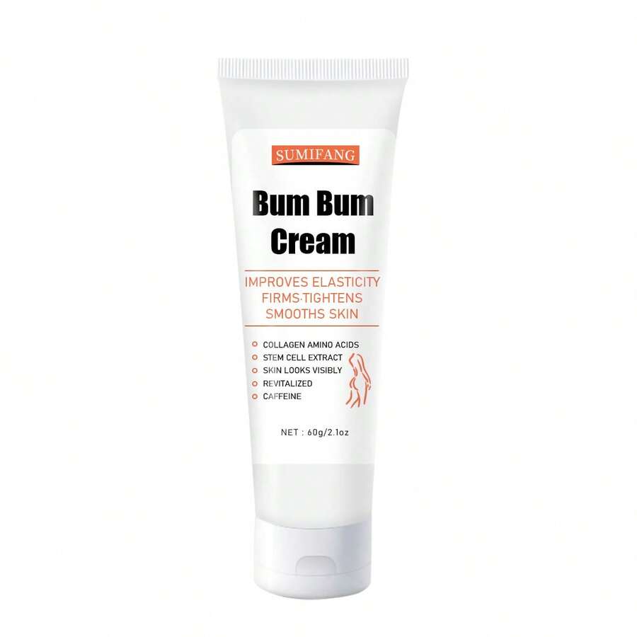 檸檬雲呢嗱香氣的bum Bum Cream - 2合1按摩霜和按摩乳液 - 不油膩的收緊皮膚霜,含有膠原蛋白和咖啡因,用於緊實臀部、腹部和大腿 - 2.11盎司 - 白色 - 查看 1