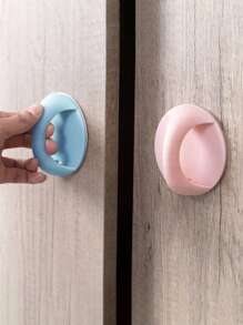 1pc Glass door handle paste-type simple drawer traceless strong non-perforated suction cup sliding doors and windows sliding refrigerator handle - Blue - View 4