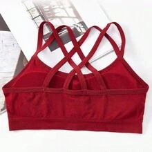 Top Deportivo Correr Secado Rápido Brasier Push Up - Negro - Ver 4