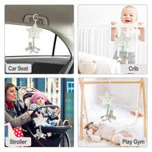 1pc Grey/white Hanging Musical Toy With Star & Koala Design, With Music Box Pp Stuffed Animal Baby Covered Bed Crib, Pram, Car Baby Seat Toys For Boy & Girls