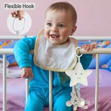 1pc Grey/white Hanging Musical Toy With Star & Koala Design, With Music Box Pp Stuffed Animal Baby Covered Bed Crib, Pram, Car Baby Seat Toys For Boy & Girls