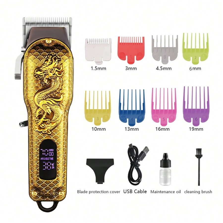 Hair Clippers for Men Professional - Cordless&Corded Barber Clippers for Hair Cutting & Grooming, Rechargeable Beard Trimmer Hair Clippers Professional Cordless for Men, Barber Clippers for Hair Cutting Kit, Wireless LCD Display Hair Trimmers Set, Rechargeable Haircut Machine for Family Elite Pro High-Performance Corded Home Haircut & Grooming Kit for Men – Electric Hair Clipper - Gold - View 1