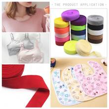 SEMINI 5 Yards/lot 3/4"20mm Elastic Ribbon Solid FOE Fold Over Elastics Spandex Satin Band Lace Sewing Trim DIY Pick color - 5 Yards - View 5