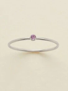 1 peça Anel de aço inoxidável e ouro 14k para mulheres, estilo minimalista e elegante, design de pedra de nascimento de dezembro