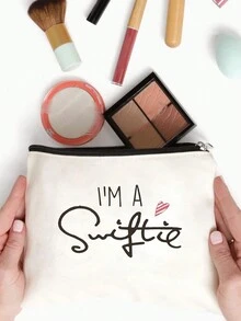 致音樂愛好者禮物女性,友誼禮物給女性朋友姐妹,ts粉絲化妝袋,送給她的生日聖誕禮物 - 米色 - 查看 2