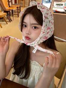 1 件粉紅色花朵圍巾髮帶 - 彩色 - 查看 4