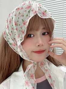 1 件粉紅色花朵圍巾髮帶 - 彩色 - 查看 5