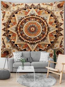 1入組曼陀羅圖案印花壁掛 - 多重色 - 查看 4