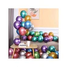 50 件金色金屬氣球適合生日、婚禮、週年紀念、慶典、新娘送禮會、拍照道具、派對裝飾 - 藍色 - 查看 7