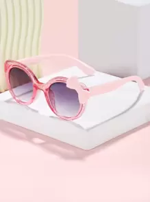 1入女童6-12y貓眼蝴蝶結甜美可愛戶外太陽眼鏡