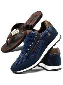 Men Sneakers - Màu xanh hải quân - Xem 1