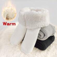 冬季加厚保暖内衬女童打底裤，户外穿着保暖九分裤 - 黑色 - 查看 2