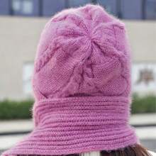 1 件女士冬季帽子围巾套装加厚保暖内衬针织保暖无檐帽带面罩适合骑自行车 - 彩色 - 查看 2