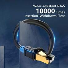 VENTION Cat 6 Ethernet Extension Cable, Cat6 RJ45 Extender Male To Female Network Cable Shielded Computer LAN Connector SSTP Patch Cable - Black - View 8