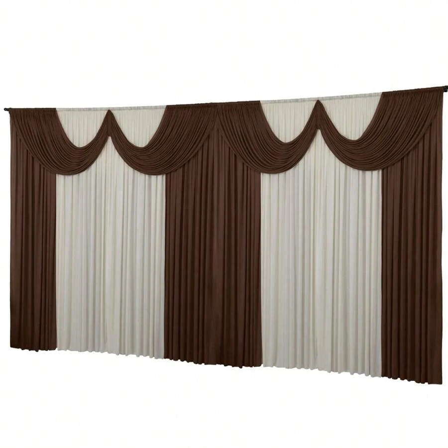 Dennis Confecções Curtains - 棕色和稻草色 - 查看 1