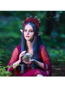 Orejas Puntiagudas de Duende, Elfo, Hada para Cosplay, Disfraz Navidad - Rosa Pálido - Ver 4