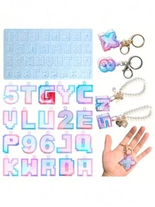 流沙像素字母矽膠模具,26入數字和字母像素模具,diy手工裝飾,大寫字母 - 流沙像素字母矽膠模具 - 查看 1