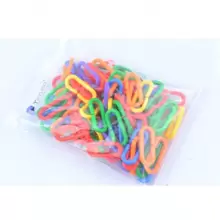 100 Pièces Chaîne En Plastique Pour Jouets D'oiseaux, Crochet De Chaîne Diy "c" De Couleur Arc-en-ciel Pour Jouets De Cage À Balançoire Et D'escalade Pour Sucrier, Souris, Perroquet Et Oiseau