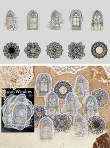 Juego De 20 Hojas De Pegatinas De Lámina Dorada Y Aventura En El Desierto Verde - Multicolor - Ver 1