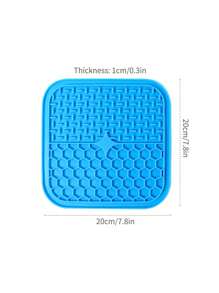 寵物防窒息慢食碗舔墊貓碗餐盤狗狗矽膠慢食墊狗碗舔盤貓中號 - 藍色 - 查看 10