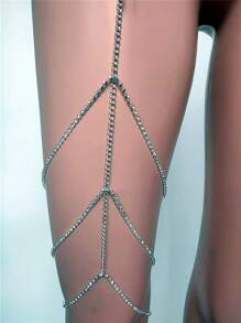 欧美风性感多层爪链可调节水钻大腿链，适合休闲沙滩比基尼、腰腿链、夜店人体饰品、吊袜带等场合。情人节配饰