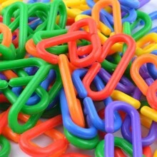 100 Pièces Chaîne En Plastique Pour Jouets D'oiseaux, Crochet De Chaîne Diy "c" De Couleur Arc-en-ciel Pour Jouets De Cage À Balançoire Et D'escalade Pour Sucrier, Souris, Perroquet Et Oiseau