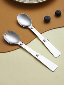 1入組不銹鋼可摺疊匙羹,附便攜盒包裝 - 藍色 - 查看 5