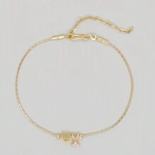 1 件 18k 鍍金鍊女式手鍊心形愛心吊飾字母 A-z 名字首飾時尚時尚設計 - 金色 - 查看 27
