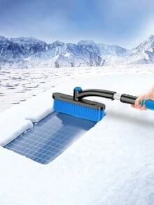 1入組3合1伸縮式雪鏟,abs刮刀,便攜式除雪刷和冰刮刀（適用於汽車） - 藍色 - 查看 2