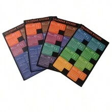 1套2張多功能2024筆記本/便利貼,自設計色彩豐富的備忘錄附有索引貼紙,創意規劃貼紙diy - 黑色 - 查看 4