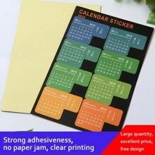 1套2張多功能2024筆記本/便利貼,自設計色彩豐富的備忘錄附有索引貼紙,創意規劃貼紙diy - 黑色 - 查看 2