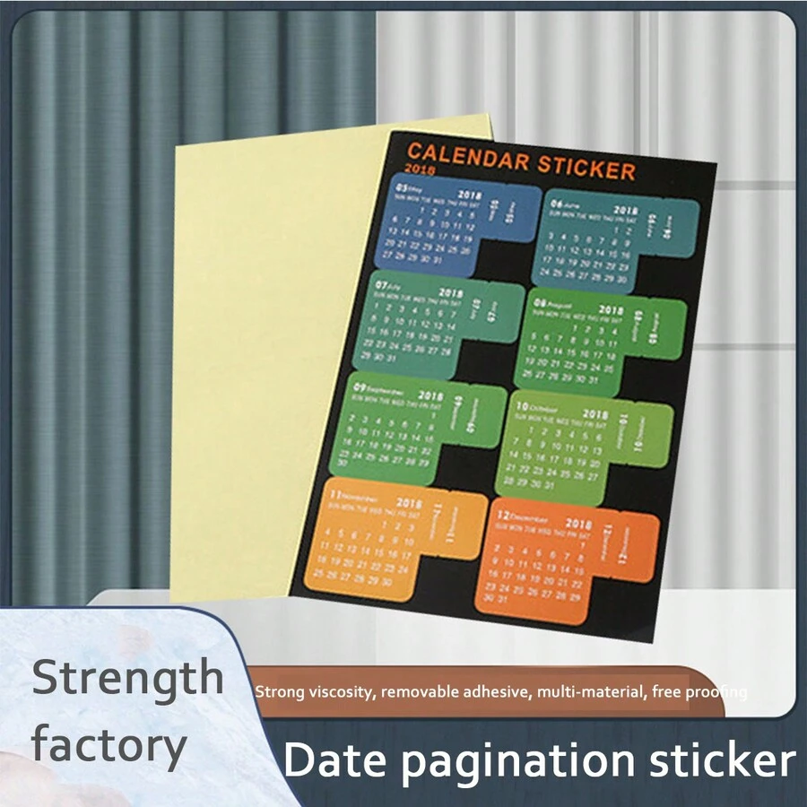 1套2張多功能2024筆記本/便利貼,自設計色彩豐富的備忘錄附有索引貼紙,創意規劃貼紙diy - 黑色 - 查看 1