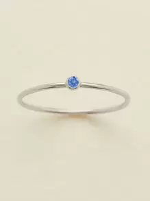 1 peça Anel de aço inoxidável e ouro 14k para mulheres, estilo minimalista e elegante, design de pedra de nascimento de dezembro